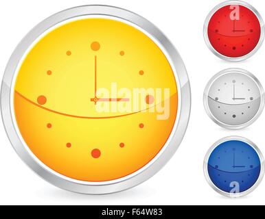 clock buttons set on a white background. Vector illustration. Stock Vector