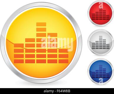 equalizer buttons set on a white background. Vector illustration. Stock Vector