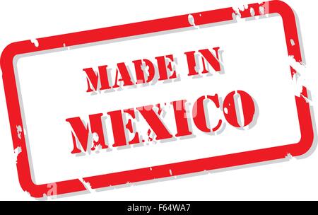Red rubber stamp vector of Made In Mexico Stock Vector