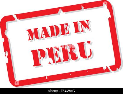 Red rubber stamp vector of Made In Peru Stock Vector