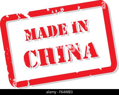 Red rubber stamp vector of Made In China Stock Vector