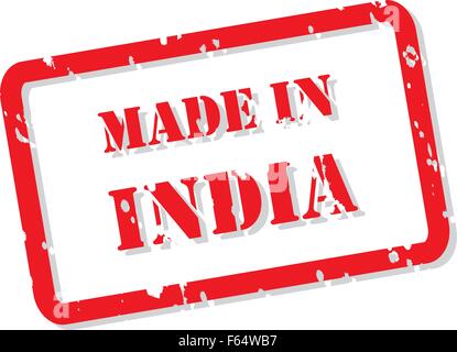 Red rubber stamp vector of Made In India Stock Vector