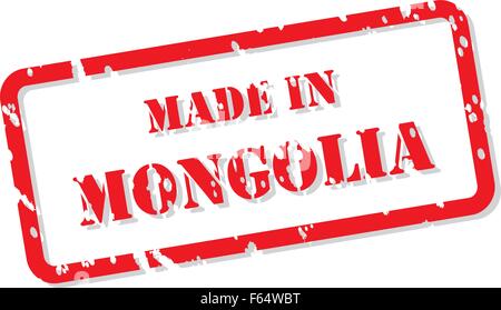 Red rubber stamp vector of Made In Mongolia Stock Vector