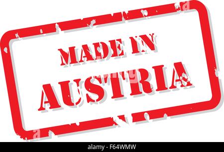 Red rubber stamp vector of Made In Austria Stock Vector