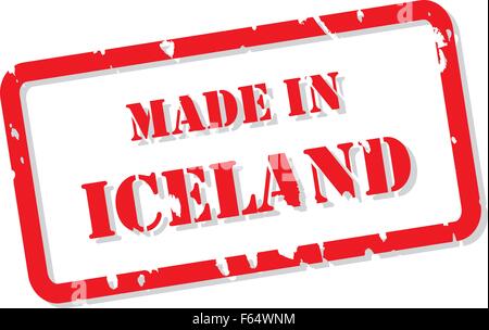 Red rubber stamp vector of Made In Iceland Stock Vector