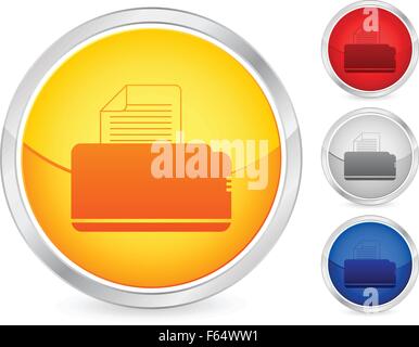 printer buttons set on a white background. Vector illustration. Stock Vector