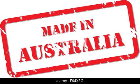 Red rubber stamp vector of Made In Australia Stock Vector