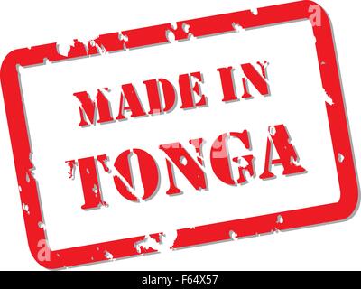 Red rubber stamp vector of Made In Tonga Stock Vector