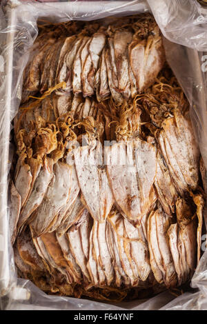 traditional asian sun dried squid in kep market cambodia Stock Photo