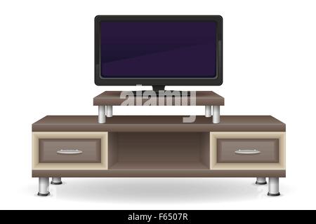 tv table furniture vector illustration isolated on white background Stock Vector