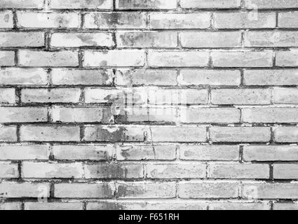 Old white brick wall, closeup background photo texture Stock Photo