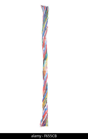 Colorful twisted wires isolated on white background Stock Photo