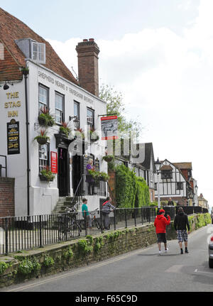 The historic Stag Inn, All Saint's Street, Hastings, East Sussex, England, UK, GB Stock Photo