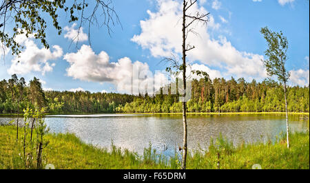 View of Mazury lake near Mikolajki in Warmia-Masuria, Poland Stock Photo