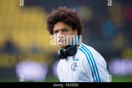 Dortmund, Germany. 08th Nov, 2015. Schalke's Leroy Sane pictured before the German Bundesliga soccer match between Borussia Dortmund and FC Schalke 04 at Signal-Iduna-Park in Dortmund, Germany, 08 November 2015. PHOTO: GUIDO KIRCHNER/DPA/Alamy Live News Stock Photo