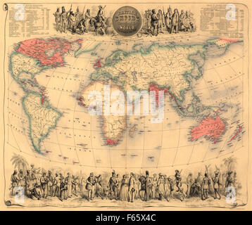 Map the british empire coloured red hi-res stock photography and