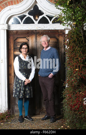 Wasfi Kani and Bamber Gascoigne at West Horsley Place, which is to be the new home of Grange Park Opera, Surrey, England, UK Stock Photo