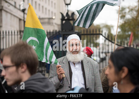 London, UK. 12th November, 2015. A protester  in Whitehall demonstrating against Prime Minister Modi's visit to the UK Credit:  Ian Davidson/Alamy Live News Stock Photo