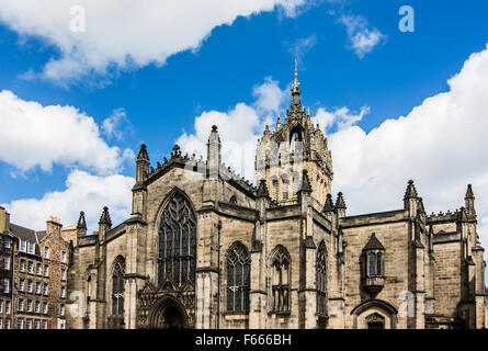 St Giles' Cathedral, more properly termed the High Kirk of Edinburgh, is the principal place of worship of the Church of Scotlan Stock Photo