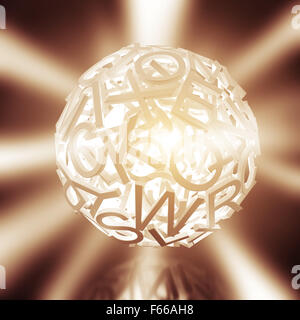 Random letters forming a sphere Stock Photo
