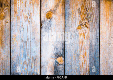 Blue orange toned boards texture abstract, wood planks flat surface double colors, rough wooden background in horizontal... Stock Photo