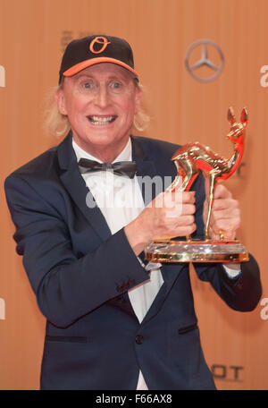 Berlin, Germany. 12th Nov, 2015. Comedian Otto Waalkes receives the Bambi award in the 'Comedy' category in Berlin, Germany, 12 November 2015. © dpa picture alliance/Alamy Live News Stock Photo