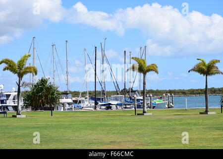 overlooking the marina at sunny Bundaberg, Queensland, Australia Stock Photo