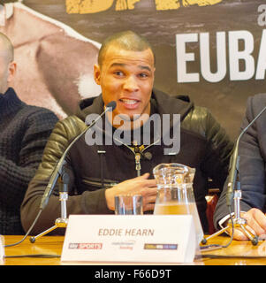 London, UK. 12th November 2015. Boxer Chris Eubank Jr at a press conference to promote his fight against Ireland’s Spike O’Sullivan on December 12th in London. Credit:  Paul McCabe/Alamy Live News Stock Photo