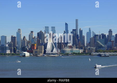 View of Hudson River and Midtown Skyline Stock Photo