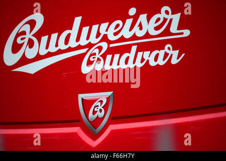 Markennamen: 'Budweiser Budvar', Berlin. Stock Photo