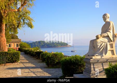 Statue of Frederick North, 5th Earl of Guilford In Boschetto Gardens, Corfu Old Town, Corfu, The Ionian Islands, Greek Islands Stock Photo