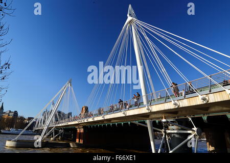 Hungerford Bridge in London, UK built for Queen Elizabeth's Golden Jubilee