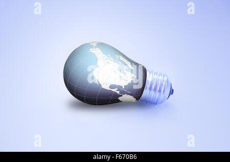 World  bulb isolated on white background Stock Photo