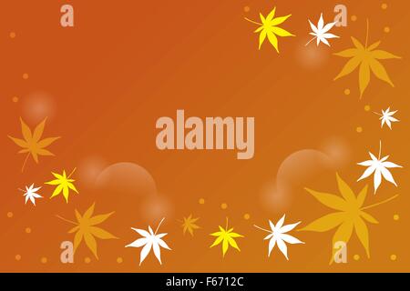 Abstract falling leafs - background with place for text - illustration Stock Vector