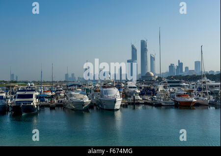 Abu Dhabi corniche and promenade marina Stock Photo