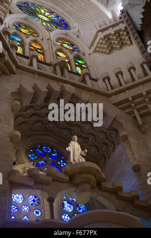 sagrada familia antoni gaudi interior stained glass window light Stock Photo