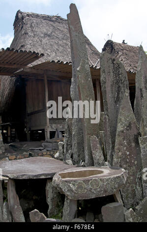 traditional village Bena village on Flores Island Indonesia Stock Photo