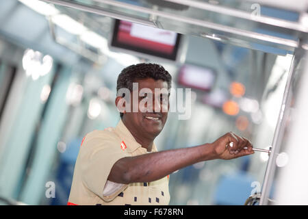 Engineering staff on Dubai Metro Stock Photo