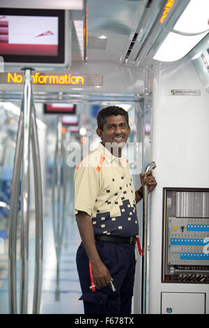 Engineering staff on Dubai Metro Stock Photo