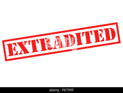 EXTRADITED red Rubber Stamp over a white background. Stock Photo