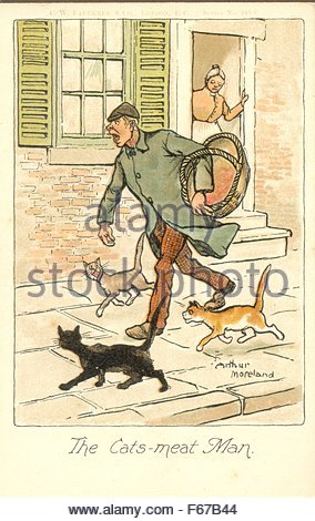 The cat's meat man. A seller of cat food. Illustration from â€˜London