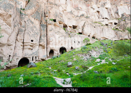 Caves in Ihlara valley in Cappadocia, Turkey. Stock Photo