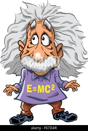 Cartoon Illustration of Albert Einstein Stock Vector