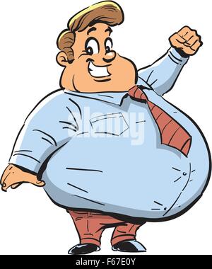 Happy Fat Man with Big Smile Stock Vector