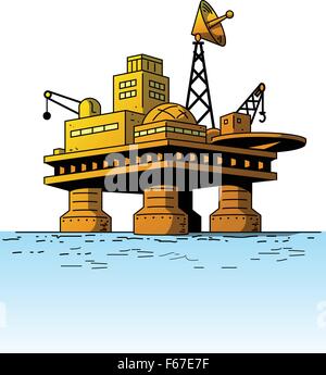 Oil Rig or Oil Platform Stock Vector