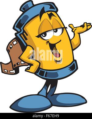 Cartoon Character Roll of Film Avatar Stock Vector