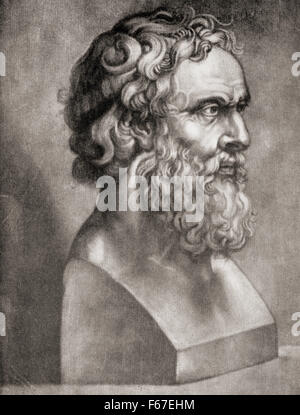 Plato, 428/427 or 424/423 BC – 348/347 BC.  Philosopher and mathematician in Classical Greece.  From The Story of Philosophy, published 1926.