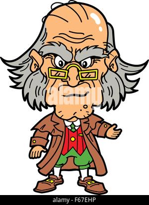Ebenezer Scrooge Making an Angry Face at Christmas Stock Vector