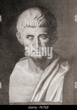 Aristotle,  384 BC – 322 BC.  Greek philosopher and scientist.  From The Story of Philosophy, published 1926. Stock Photo