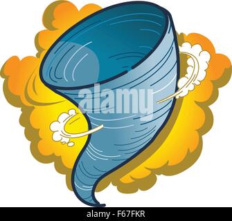 Cartoon Graphic of a Tornado, Hurricane or Water Spout Stock Vector